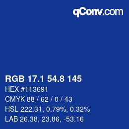 Color code: RGB 17.1 54.8 145 | qconv.com