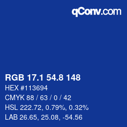 Color code: RGB 17.1 54.8 148 | qconv.com