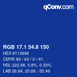 Color code: RGB 17.1 54.8 150 | qconv.com