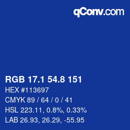Color code: RGB 17.1 54.8 151 | qconv.com