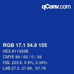 Color code: RGB 17.1 54.8 155 | qconv.com