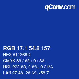 Color code: RGB 17.1 54.8 157 | qconv.com