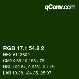 カラーコード: RGB 17.1 54.8 2 | qconv.com