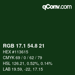 カラーコード: RGB 17.1 54.8 21 | qconv.com
