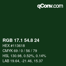 Color code: RGB 17.1 54.8 24 | qconv.com
