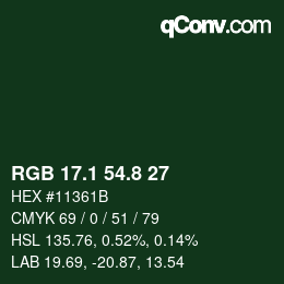 カラーコード: RGB 17.1 54.8 27 | qconv.com