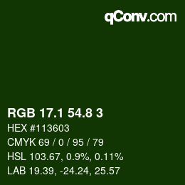 カラーコード: RGB 17.1 54.8 3 | qconv.com
