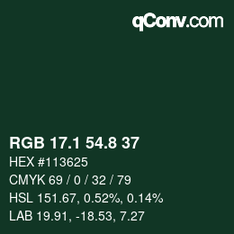 カラーコード: RGB 17.1 54.8 37 | qconv.com