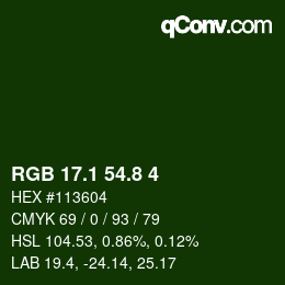 カラーコード: RGB 17.1 54.8 4 | qconv.com