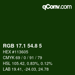 Color code: RGB 17.1 54.8 5 | qconv.com