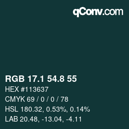 カラーコード: RGB 17.1 54.8 55 | qconv.com