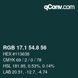 Color code: RGB 17.1 54.8 56 | qconv.com