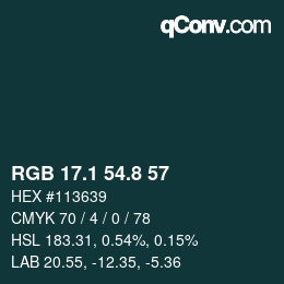 カラーコード: RGB 17.1 54.8 57 | qconv.com