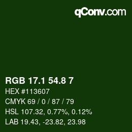 カラーコード: RGB 17.1 54.8 7 | qconv.com