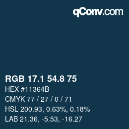 Color code: RGB 17.1 54.8 75 | qconv.com