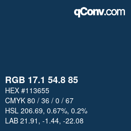 Color code: RGB 17.1 54.8 85 | qconv.com