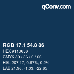 Color code: RGB 17.1 54.8 86 | qconv.com