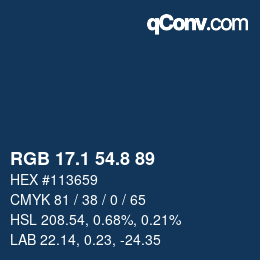 Color code: RGB 17.1 54.8 89 | qconv.com