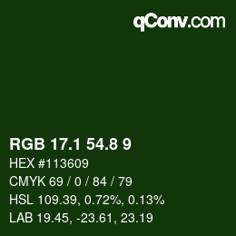 カラーコード: RGB 17.1 54.8 9 | qconv.com