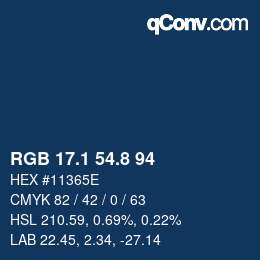 カラーコード: RGB 17.1 54.8 94 | qconv.com