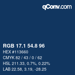 Color code: RGB 17.1 54.8 96 | qconv.com