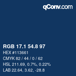Color code: RGB 17.1 54.8 97 | qconv.com
