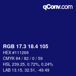 カラーコード: RGB 17.3 18.4 105 | qconv.com