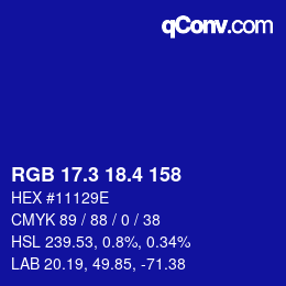 カラーコード: RGB 17.3 18.4 158 | qconv.com
