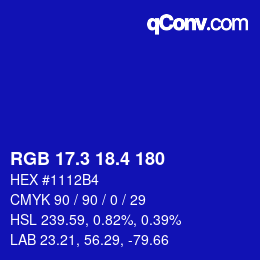 カラーコード: RGB 17.3 18.4 180 | qconv.com