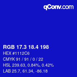 カラーコード: RGB 17.3 18.4 198 | qconv.com