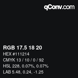 カラーコード: RGB 17.5 18 20 | qconv.com