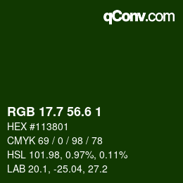 カラーコード: RGB 17.7 56.6 1 | qconv.com