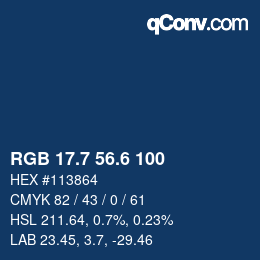 カラーコード: RGB 17.7 56.6 100 | qconv.com
