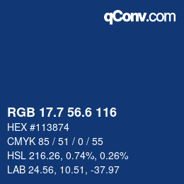カラーコード: RGB 17.7 56.6 116 | qconv.com