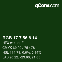 カラーコード: RGB 17.7 56.6 14 | qconv.com
