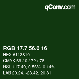 カラーコード: RGB 17.7 56.6 16 | qconv.com