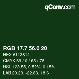 カラーコード: RGB 17.7 56.6 20 | qconv.com