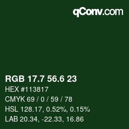 カラーコード: RGB 17.7 56.6 23 | qconv.com