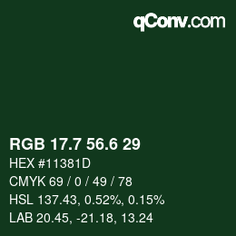 カラーコード: RGB 17.7 56.6 29 | qconv.com