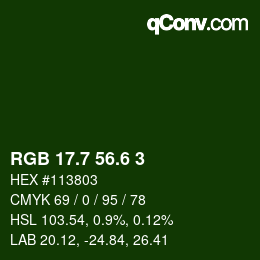 カラーコード: RGB 17.7 56.6 3 | qconv.com