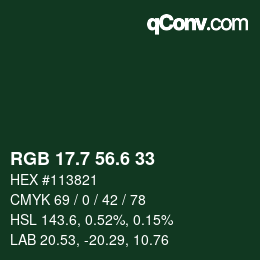 カラーコード: RGB 17.7 56.6 33 | qconv.com
