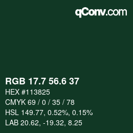 カラーコード: RGB 17.7 56.6 37 | qconv.com