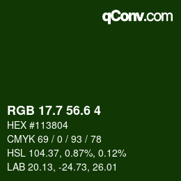 カラーコード: RGB 17.7 56.6 4 | qconv.com