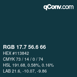 カラーコード: RGB 17.7 56.6 66 | qconv.com