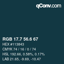 カラーコード: RGB 17.7 56.6 67 | qconv.com