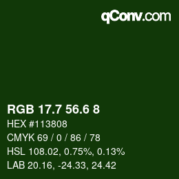 カラーコード: RGB 17.7 56.6 8 | qconv.com