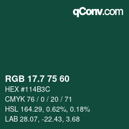 カラーコード: RGB 17.7 75 60 | qconv.com