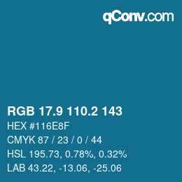 Color code: RGB 17.9 110.2 143 | qconv.com