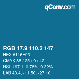 Color code: RGB 17.9 110.2 147 | qconv.com