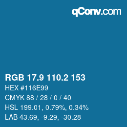 Farbcode: RGB 17.9 110.2 153 | qconv.com